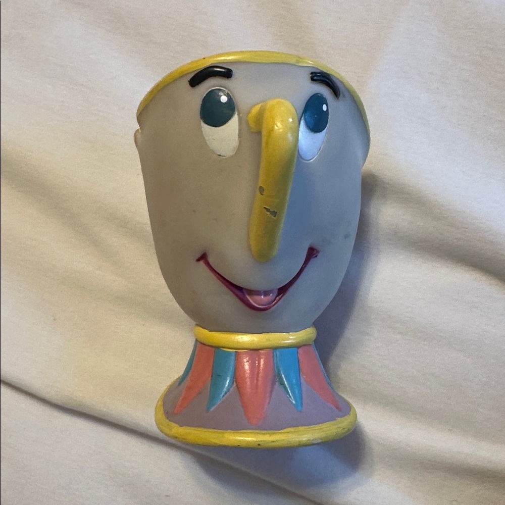 Disney Beauty And The Beast Chip Rubber Hand Puppet Pizza Hut Toy 90s Vintage